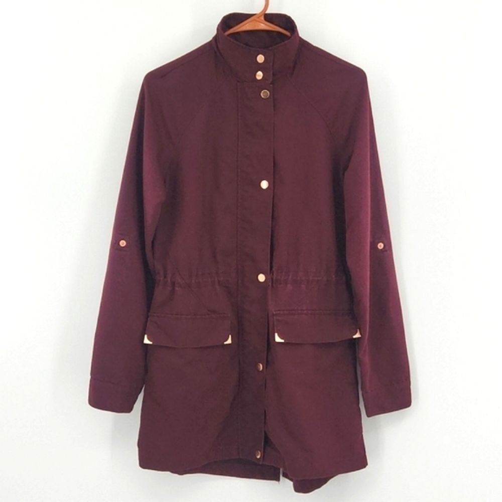 A New Day Anorak Utility Jacket Womens Size Small Red Outdoors Fall Lightweight